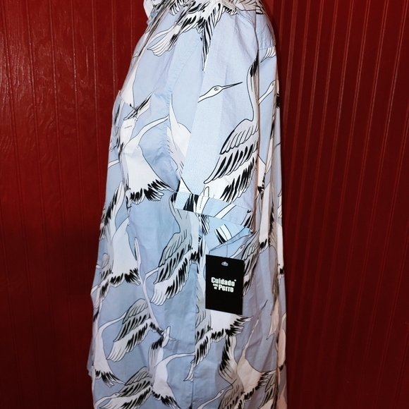NWT Cuidado con el Perro Bird Crane Shirt L - Picture 2 of 8